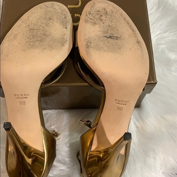 GUCCI GOLD JEWELED HEELS SiZE 9 - Picture 6 of 7